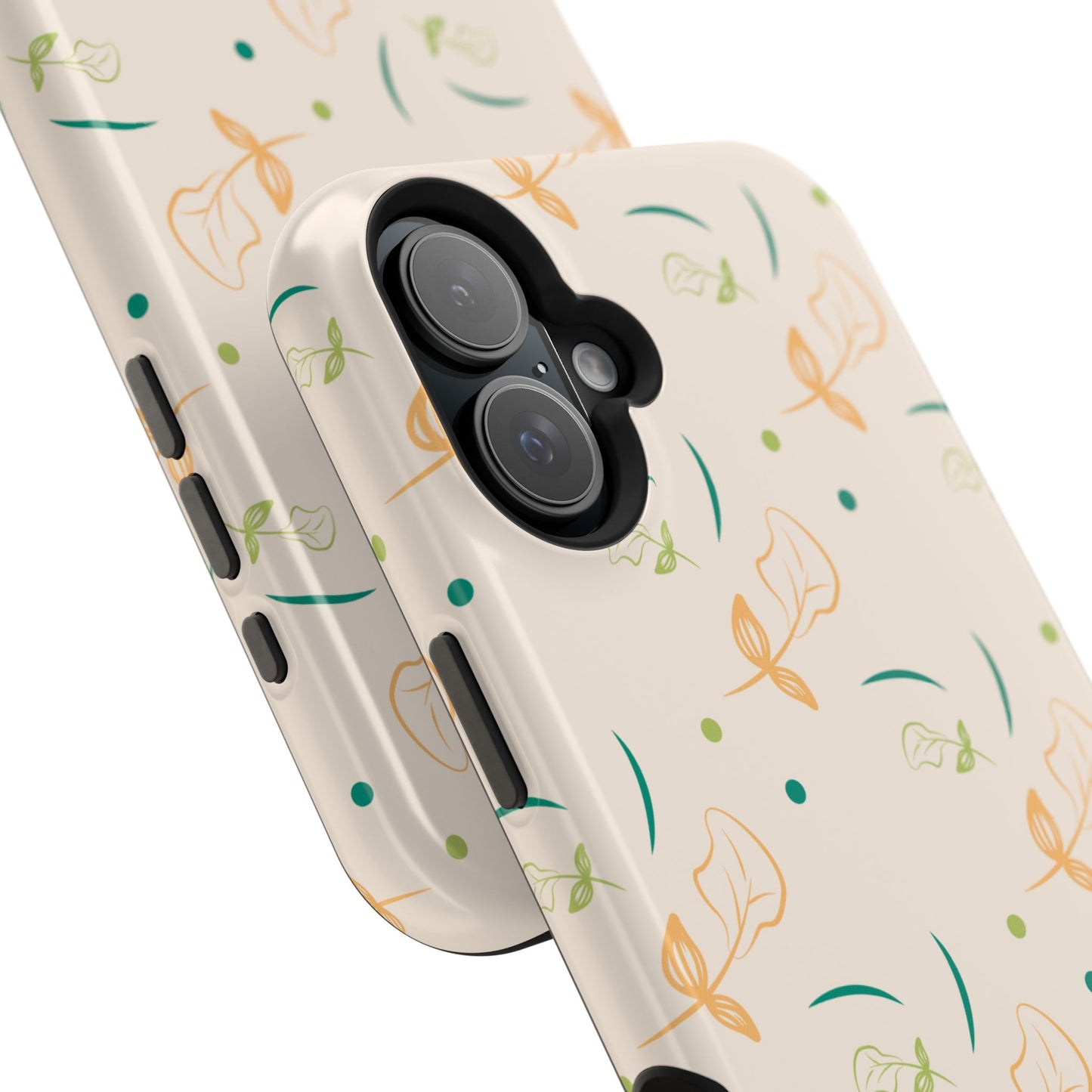 Soft Pastel Abstract Floral Tough MagSafe iPhone Case – Playful Minimalist Design with Dual-Layer Protection