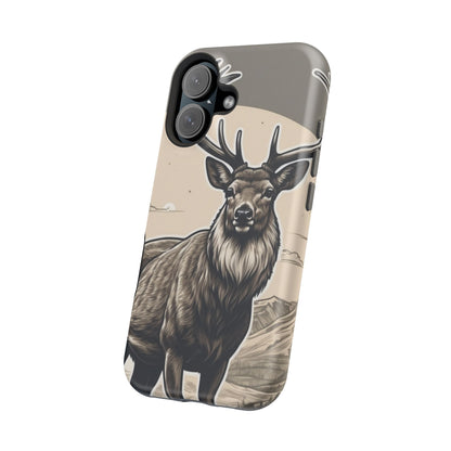 Monochrome Majesty – Regal Stag MagSafe iPhone Cases