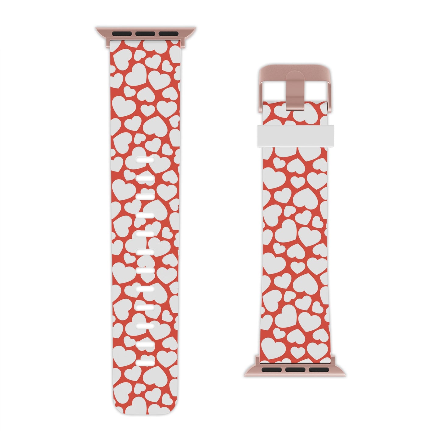 Red & White Heart Pattern Apple Watch Band