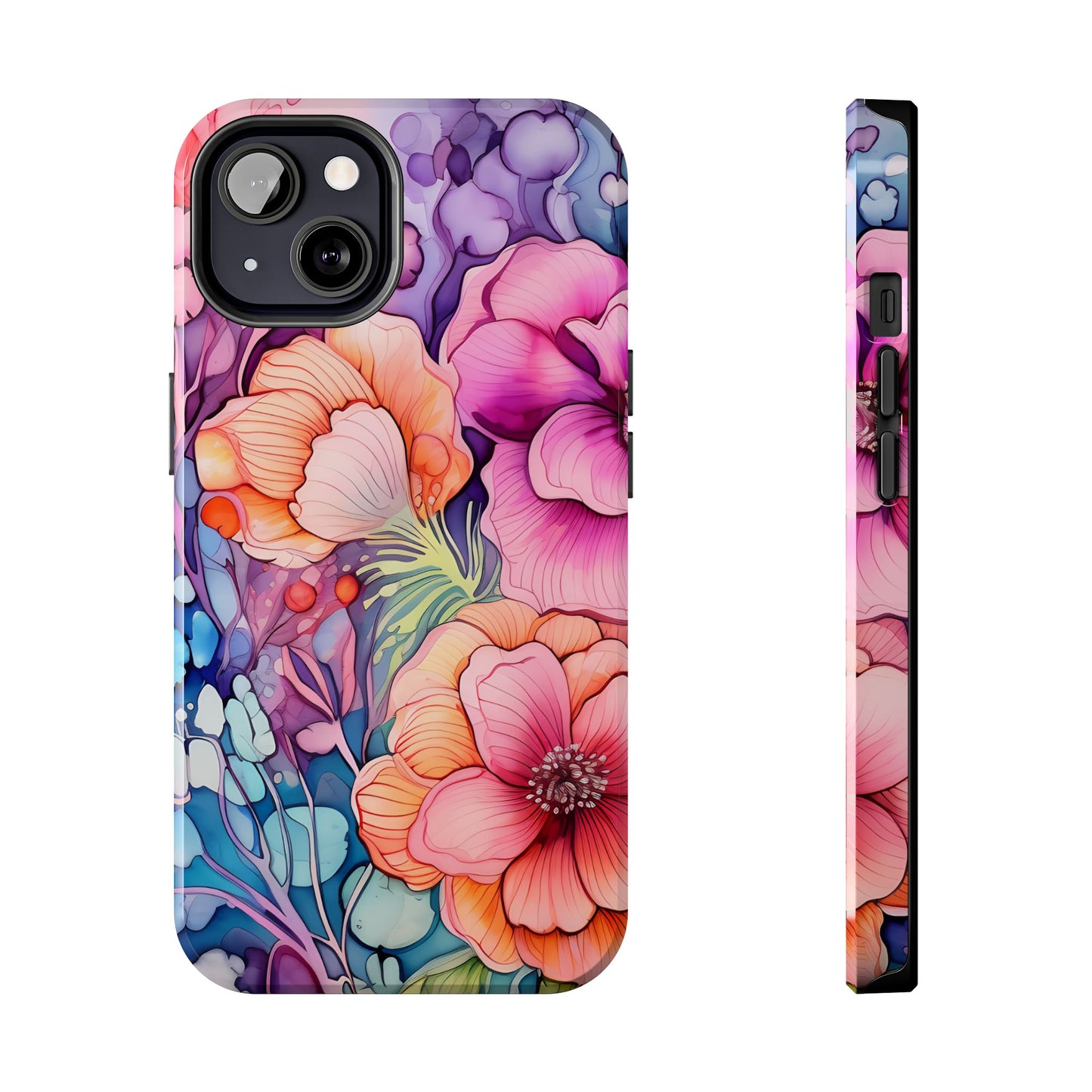 Bright Watercolor Floral Splash iPhone Series Case – Bold Artistic Design