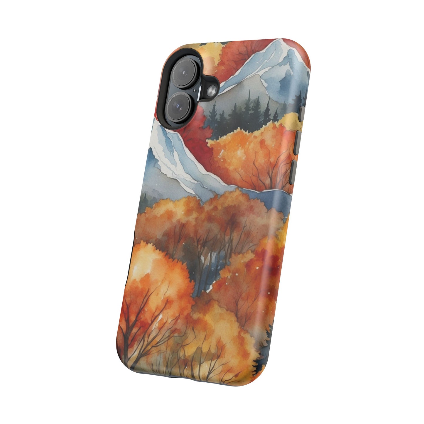 Autumn Mountain Forest Watercolor - MagSafe iPhone Case