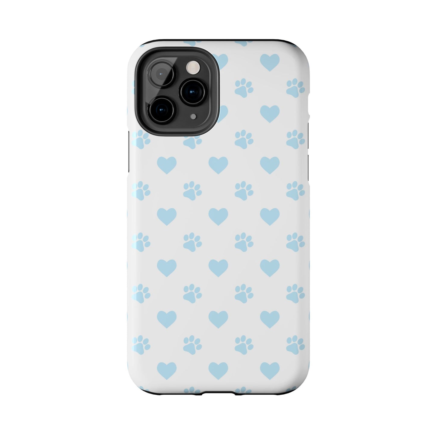 Light Blue Paw Prints & Hearts – iPhone Case for Animal Lovers