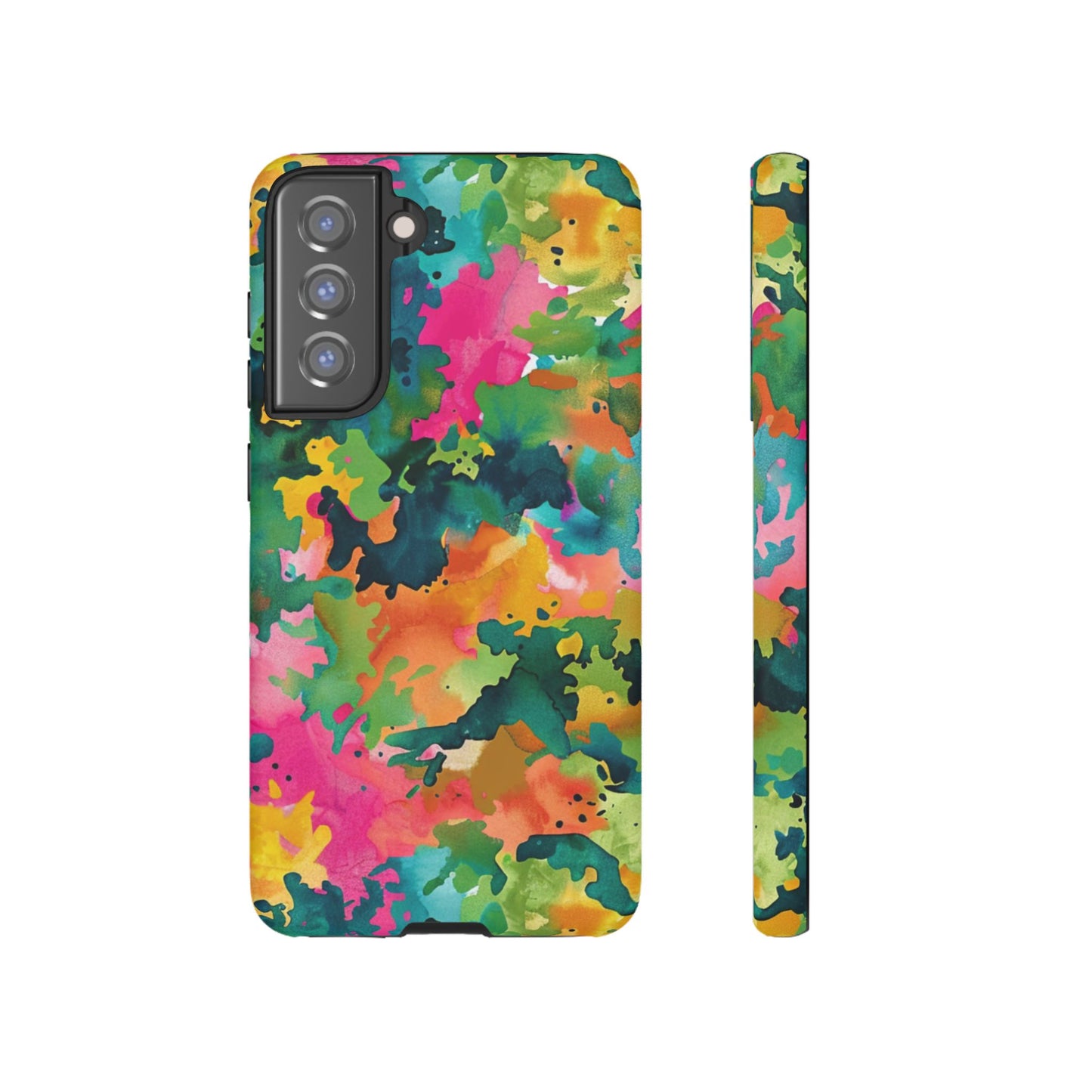 Vibrant Watercolor Splash Samsung Galaxy Case – Multicolor Abstract Artistic Design