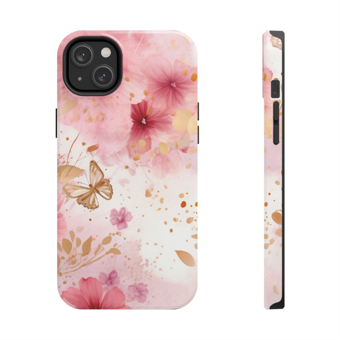 Blush Pink Floral Butterfly - iPhone Case