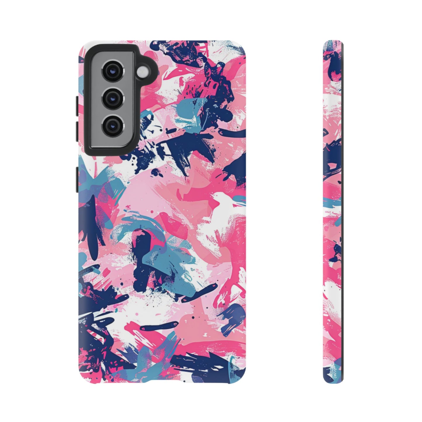 Vibrant Pink & Navy Abstract Splash – Samsung Galaxy Case