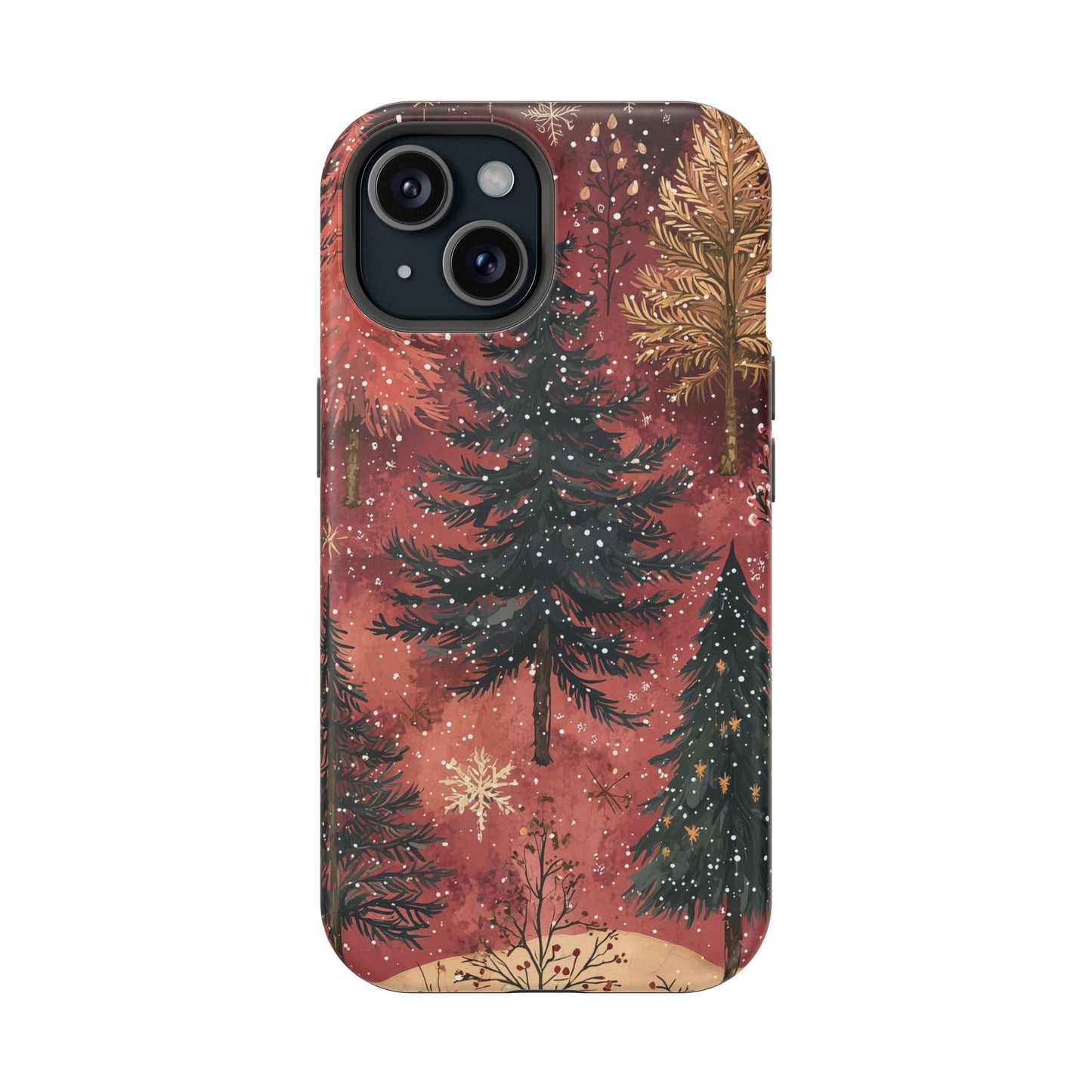 Rustic Red Winter Forest - MagSafe iPhone Series Case