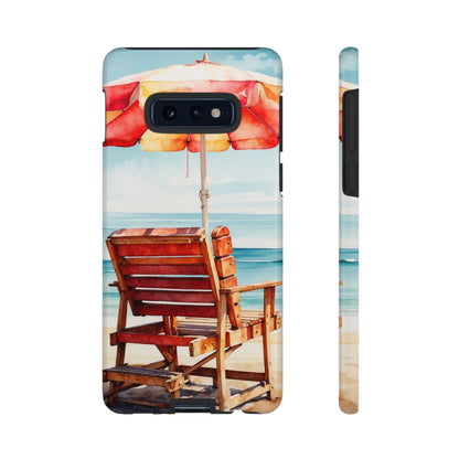 Beachfront Sunset Lounge Samsung Galaxy Case – Vibrant Watercolor Design