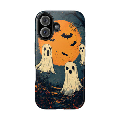 Haunted Ghosts & Full Moon iPhone Case – Spooky Halloween Design