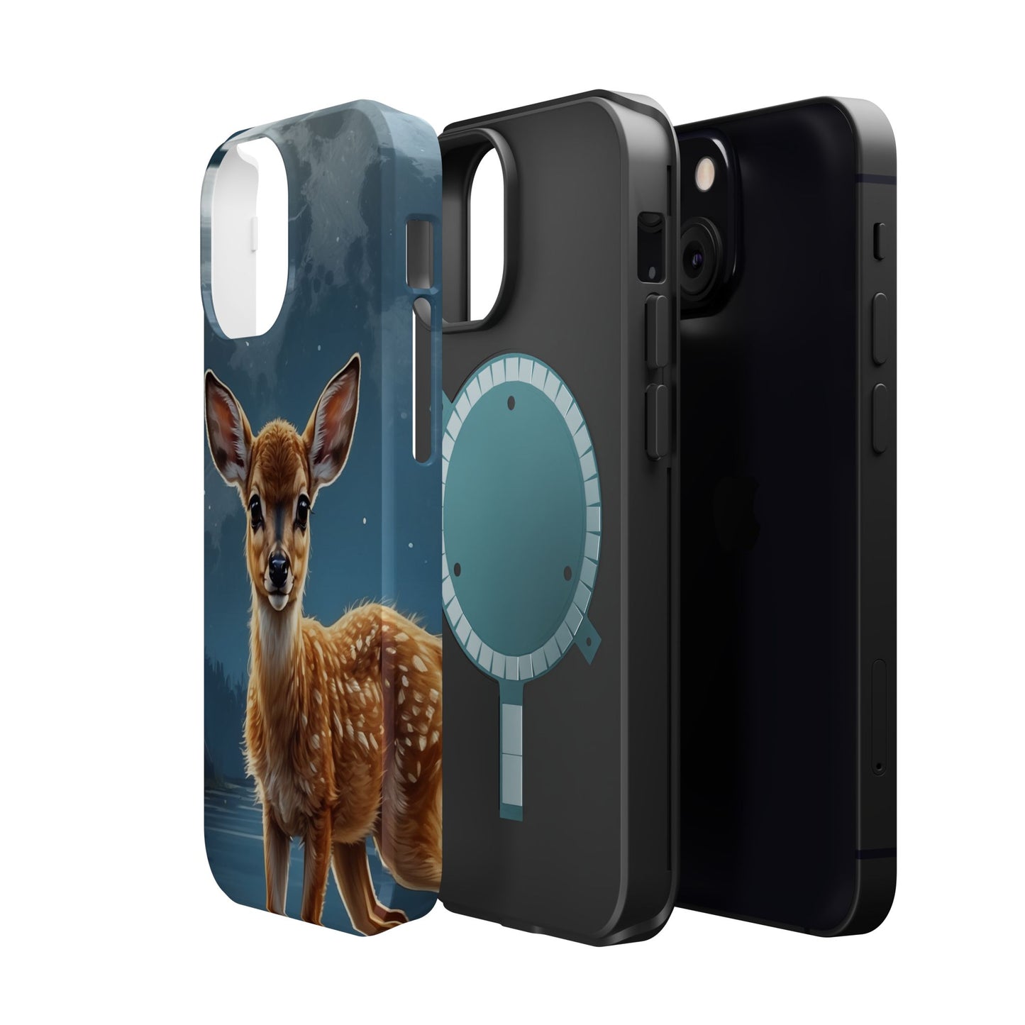 MagSafe-Compatible iPhone Case – Enchanted Fawn Under the Moonlit Sky