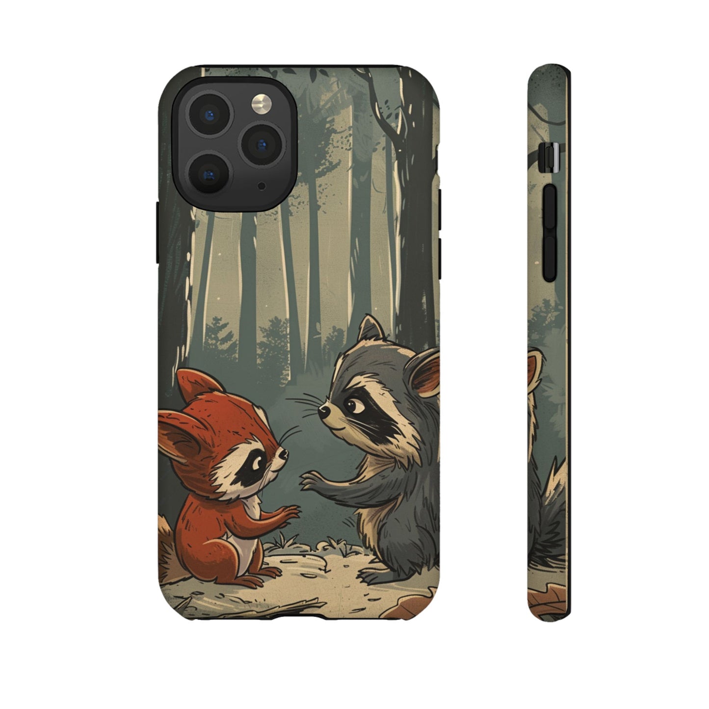 Whimsical Woodland Raccoons Phone Case