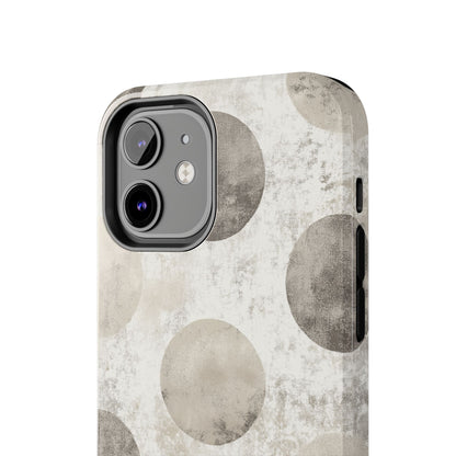 Vintage Polka Dot iPhone Case - Minimalist Neutral Protective Cover