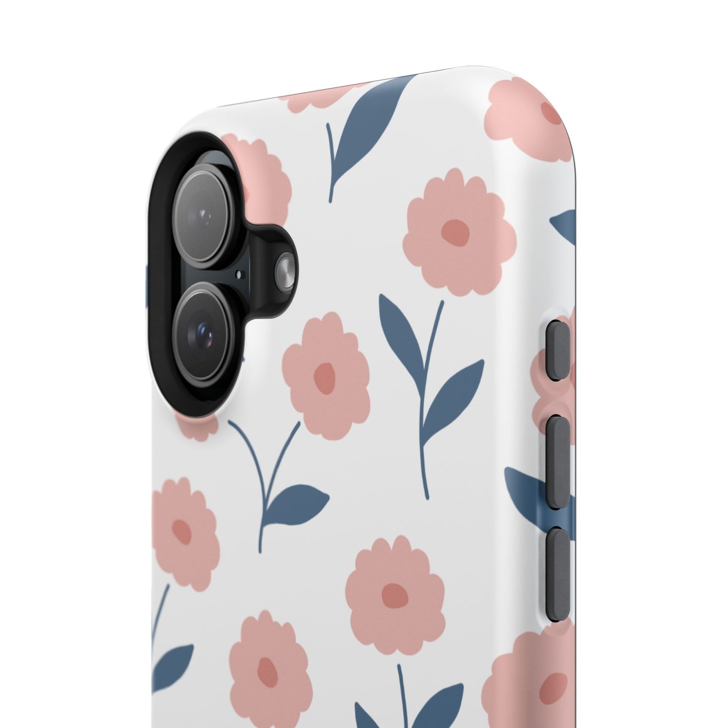 Playful Pink Floral Tough MagSafe  iPhone Case – Soft Pastel Design, Slim & Shockproof