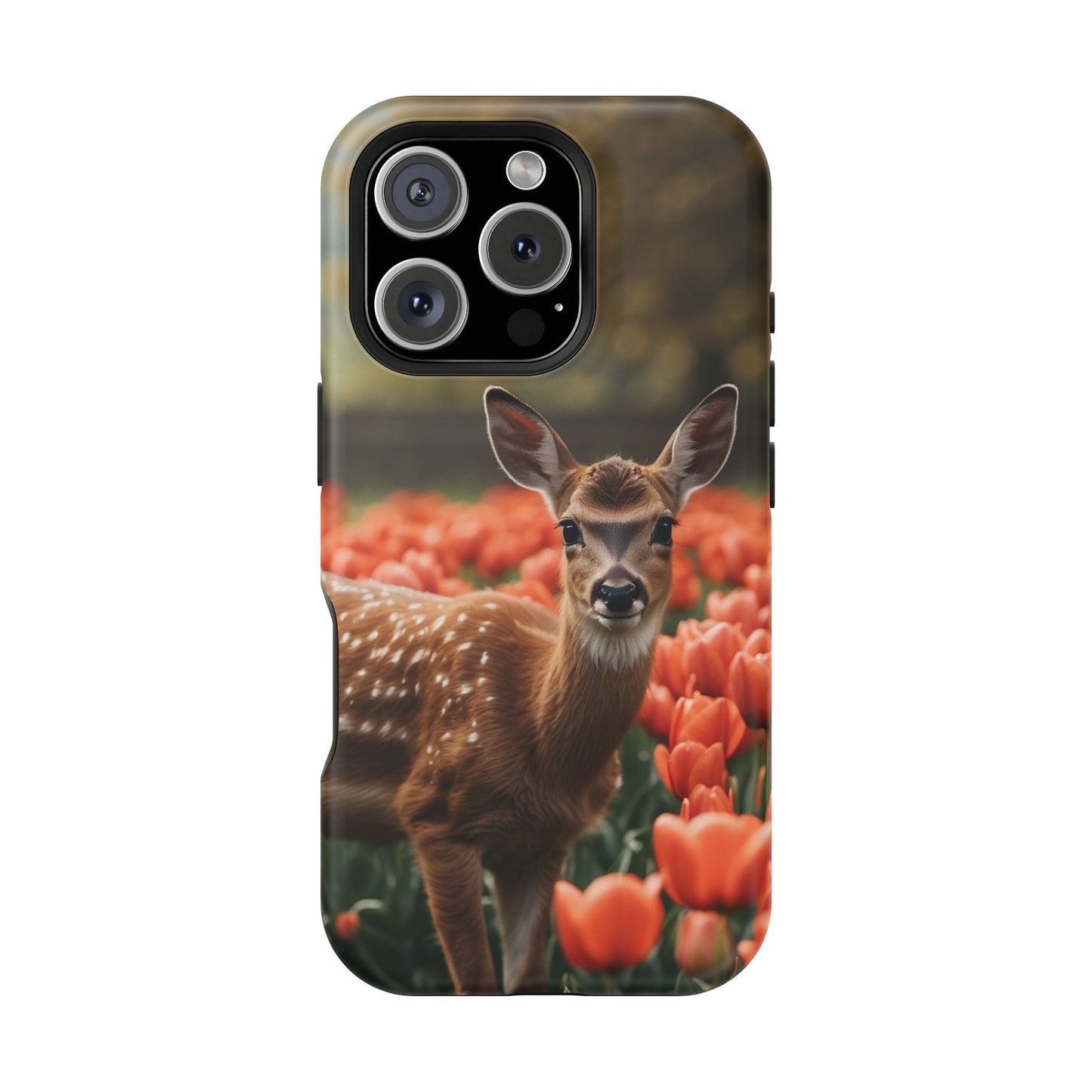 Fawn Among Tulips MagSafe iPhone Case