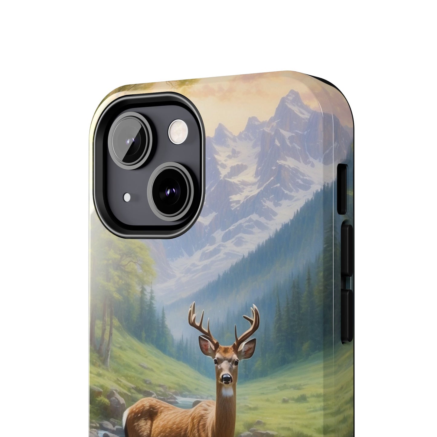 Alpine Serenity – Stag in Mountain Bliss iPhone Cases