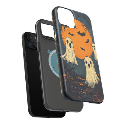 Haunted Ghosts & Full Moon MagSafe iPhone Case – Spooky Halloween Design