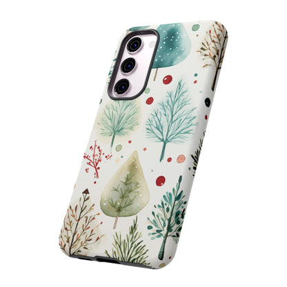 Watercolor Winter Trees Samsung Galaxy Case – Nature-Inspired, Holiday Theme Protective Cover