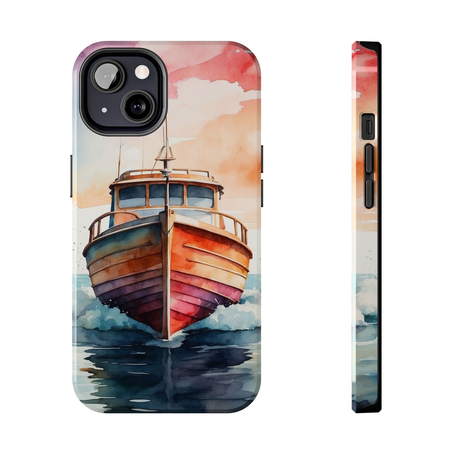 Sunset Sail Watercolor Boat – iPhone Series Case