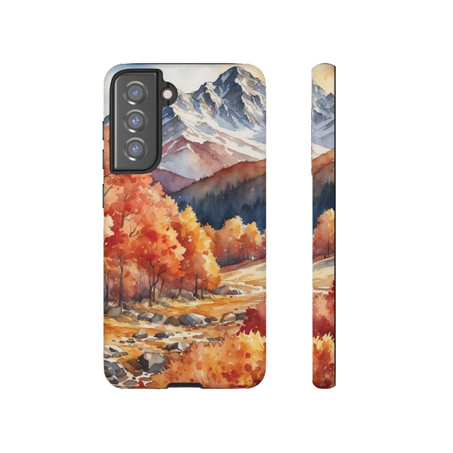 Watercolor Autumn Forest and Mountains - Samsung Galaxy Case