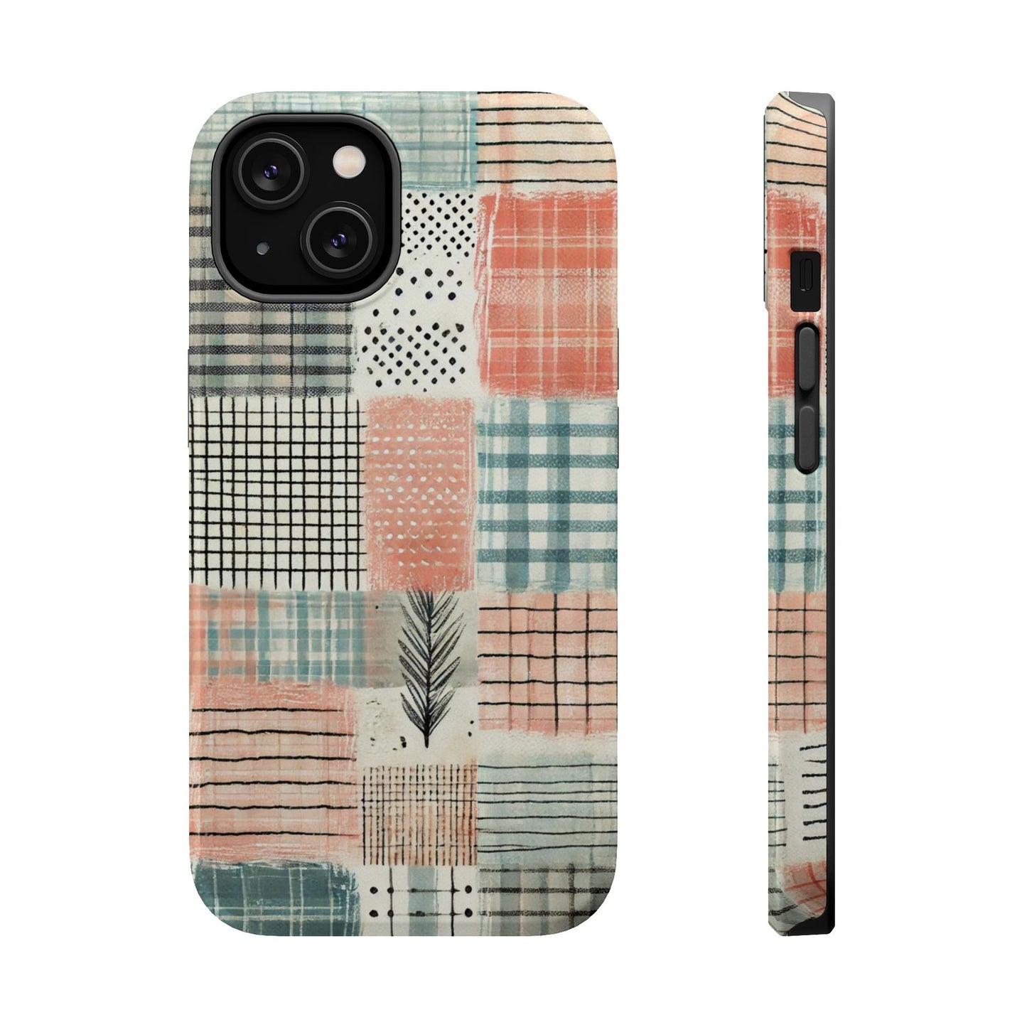 Rustic Patchwork MagSafe iPhone Case | Farmhouse Style & Shockproof