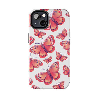 Coral Butterfly iPhone Case – Slim, Protective Design with Bold Watercolor Print