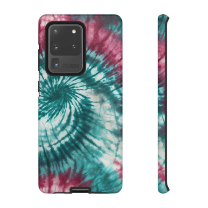 Teal and Pink Spiral Tie-Dye Samsung Galaxy Case – Boho Chic Design