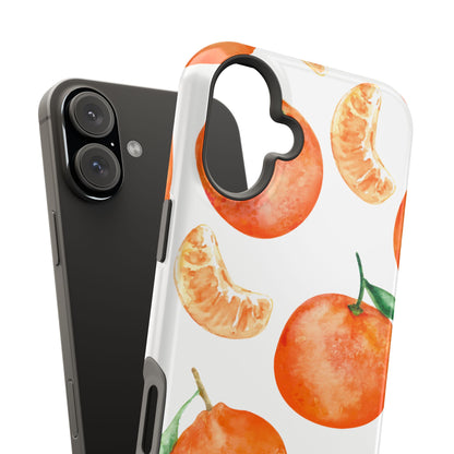 Tangerine Dreams Tough MagSafe iPhone Case – Watercolor Orange Design, Shockproof Dual Protection