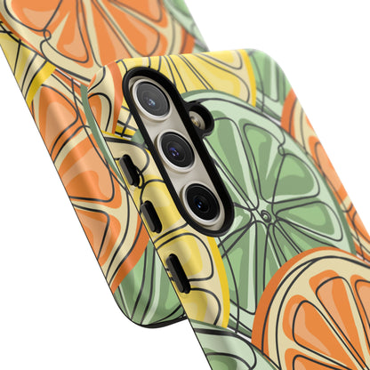 Citrus Zest Tough Samsung Galaxy Case – Bold Lime, Lemon, and Orange Design, Shockproof Protection - BOGO Cases