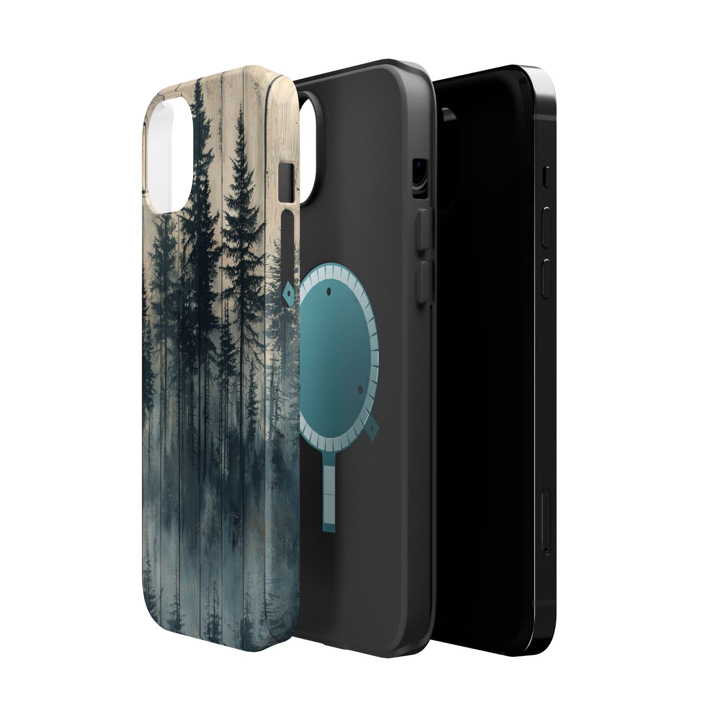 Misty Forest MagSafe iPhone Case - Rustic Nature-Inspired Protective Cover