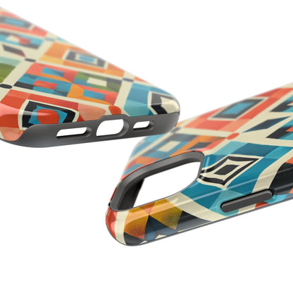 Harlequin Geometric MagSafe iPhone Case - Vibrant Abstract Protective Cover