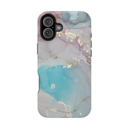 Sky Blue & Purple Marble Wave – MagSafe Case with Dreamy Marble Design