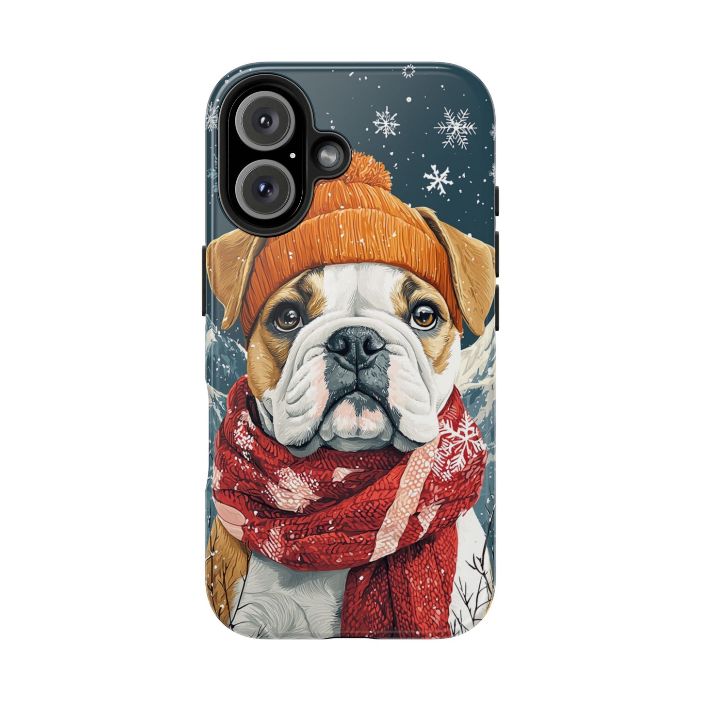 Cozy French Bulldog iPhone Case – Rustic Fireplace Protective Cover