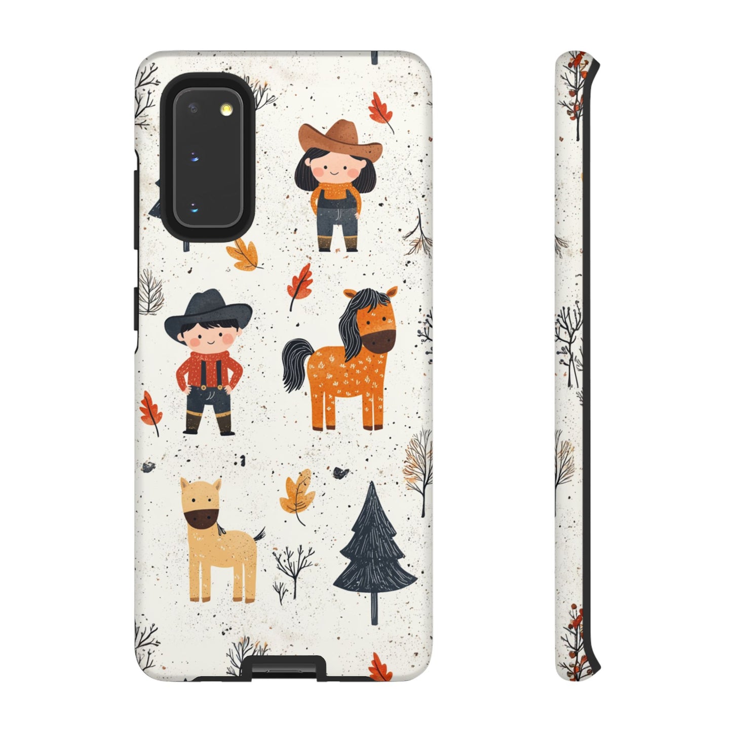 Cowboy Adventures Tough Samsung Galaxy Case – Cute Western Theme, Dual - Layer Protection - BOGO Cases