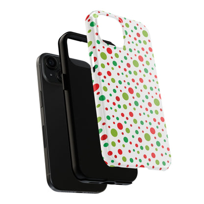 Red & Green Christmas Polka Dots – iPhone Case