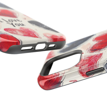 Brushstroke Hearts of Love "I Love You" - MagSafe Compatible Case