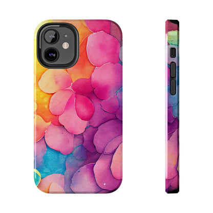 Sunset Petals Watercolor iPhone Case – Slim Design, Glossy Finish