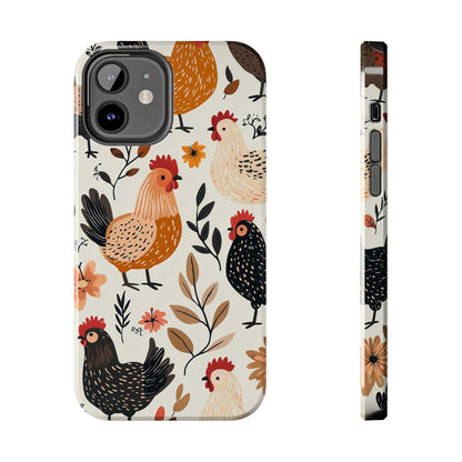 iPhone Case: Cluckin' Vintage – Chickens & Leaves