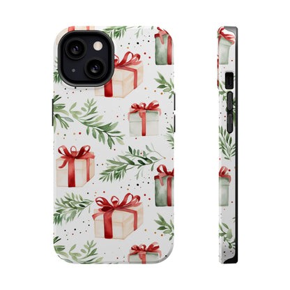 Watercolor Holiday Gifts & Greenery - MagSafe iPhone Series Case