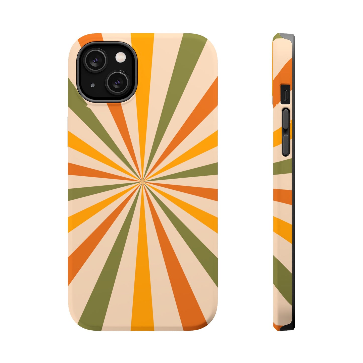 Retro Sunburst MagSafe iPhone Case – Bold Geometric Design, Durable Shockproof Protection