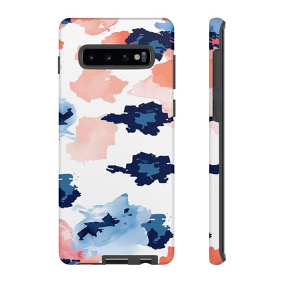 Abstract Coral & Navy Watercolor Design – Samsung Galaxy Case