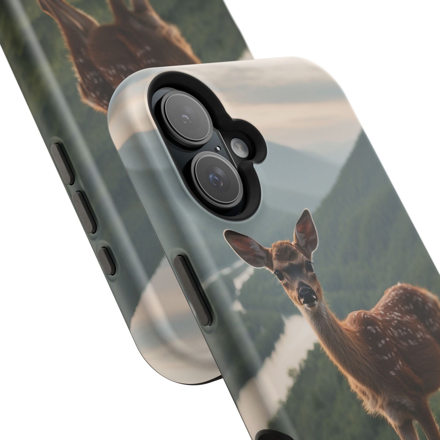 Majestic Fawn Overlooking Mountain Vista MagSafe iPhone Case