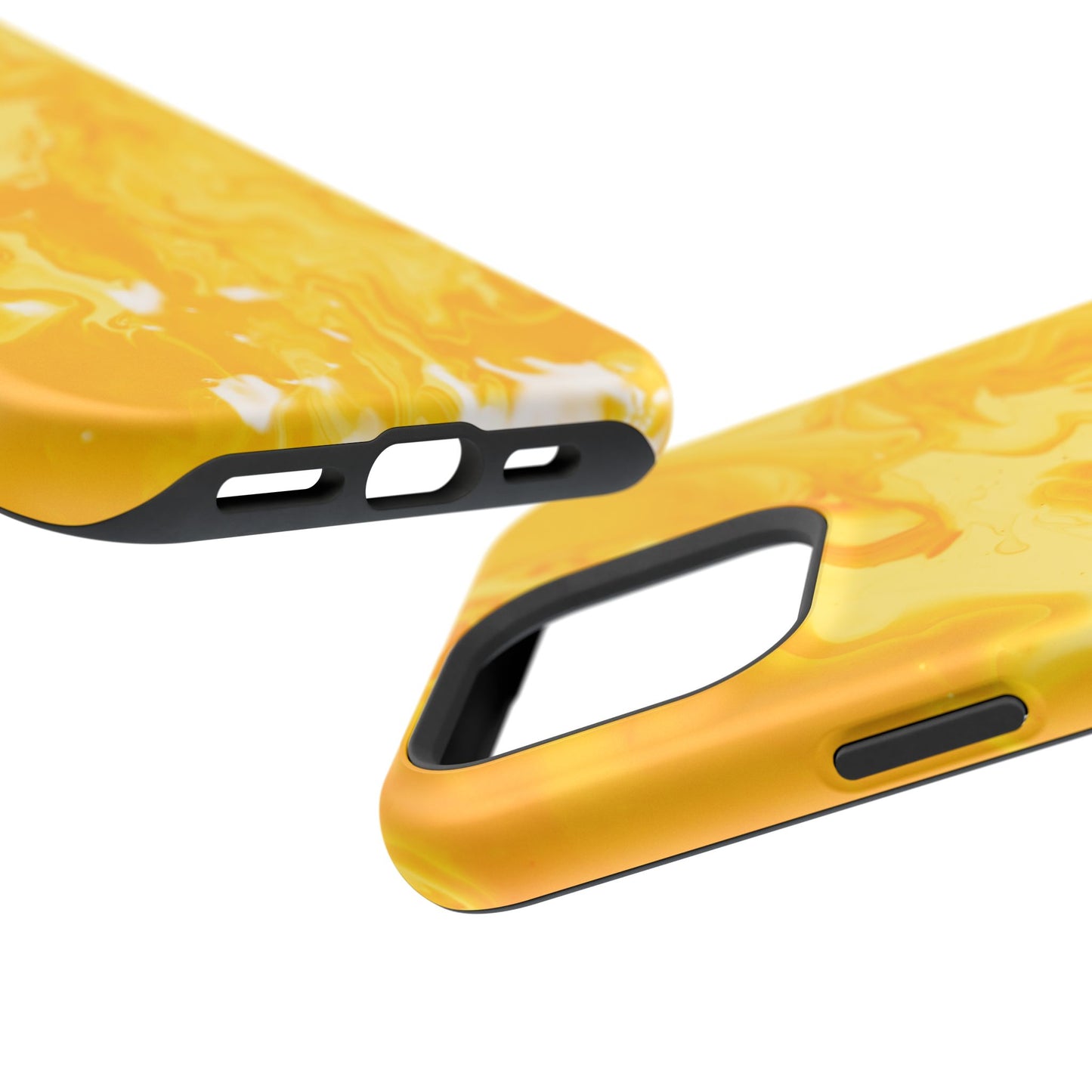 Luxe Yellow Marble MagSafe iPhone Case – Bold Golden Elegance with Magnetic Precision