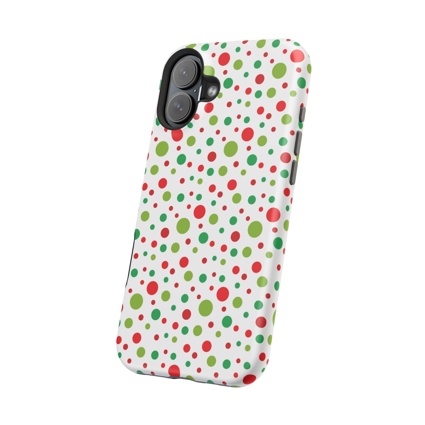 Red & Green Christmas Polka Dots – MagSafe iPhone Case