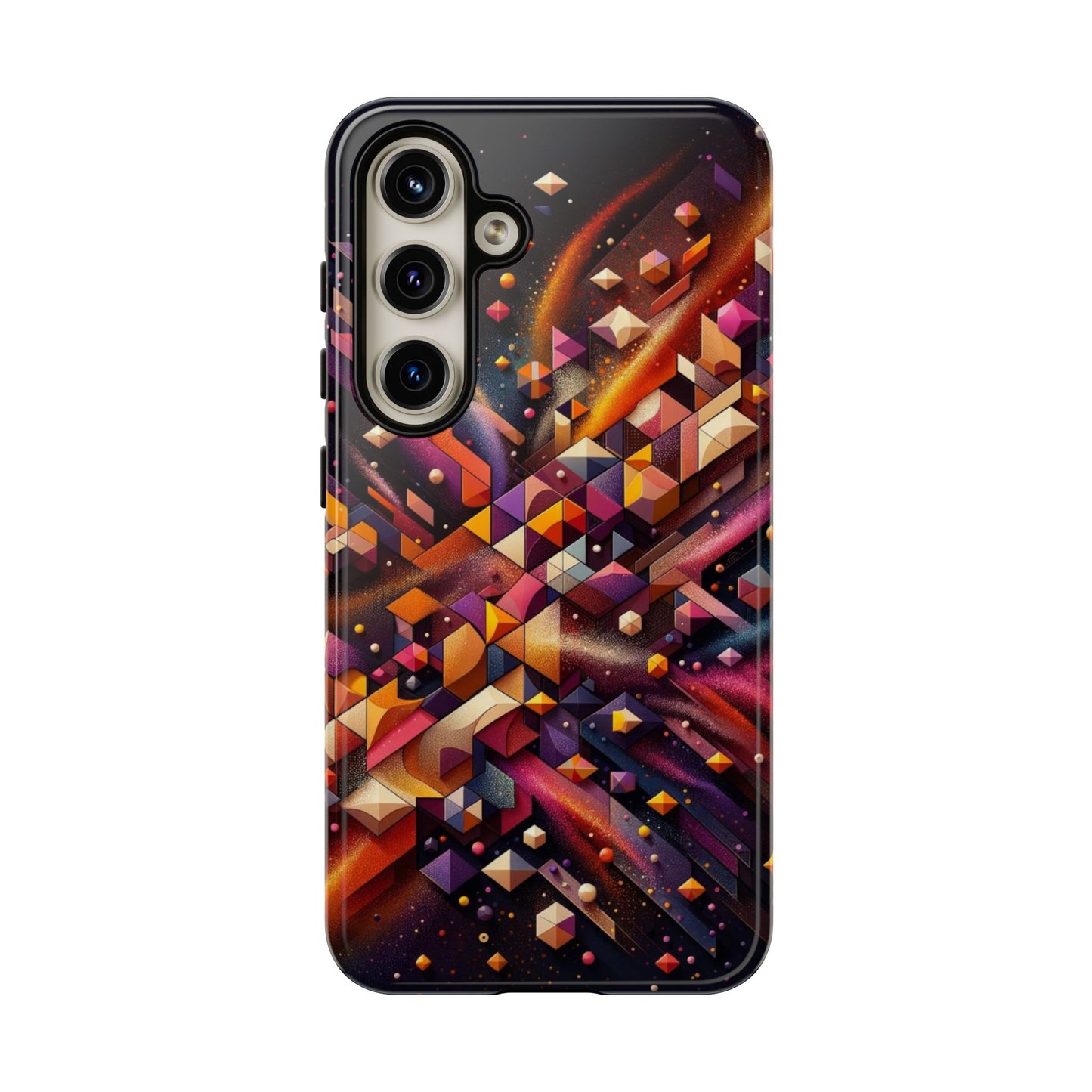 Vibrant Geometric Case | Futuristic Cosmic Art