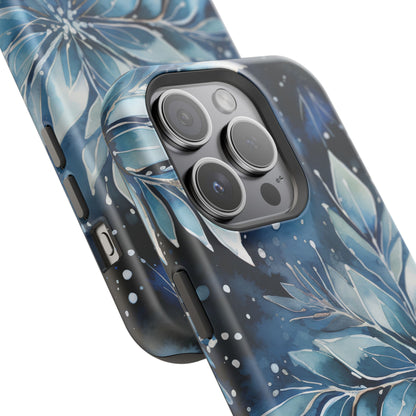 Winter’s Embrace – Blue Snowflake MagSafe iPhone Case