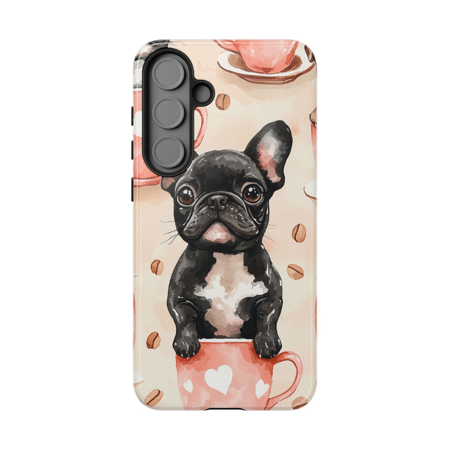 French Bulldog in Coffee Cup  Samsung Galaxy  Case – Cute Dog Art, Shockproof & Slim Design