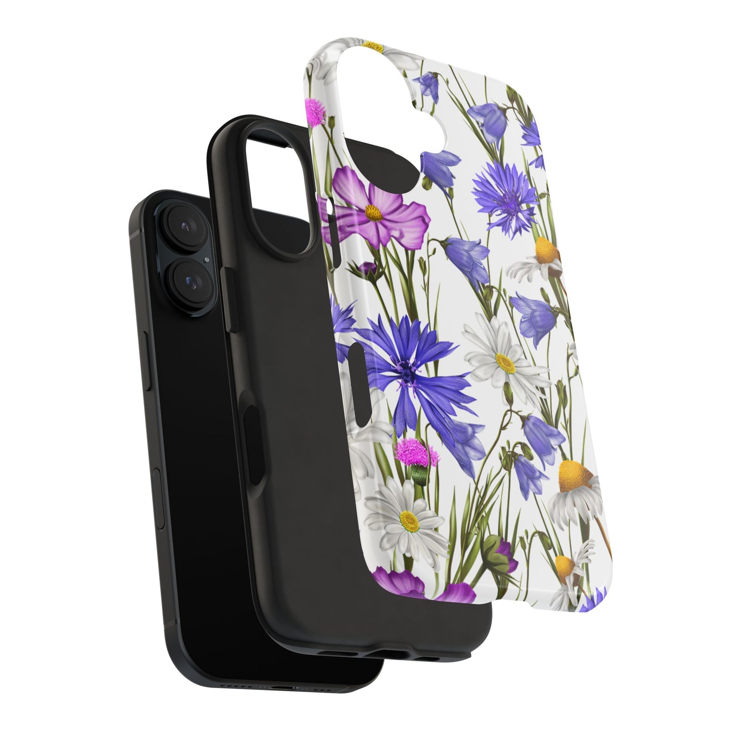 Wildflower Meadow iPhone Case – Purple, Blue, and White Floral Design