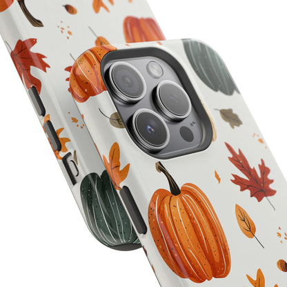 Autumn Pumpkin MagSafe iPhone Case – Fall Leaves and Harvest Design