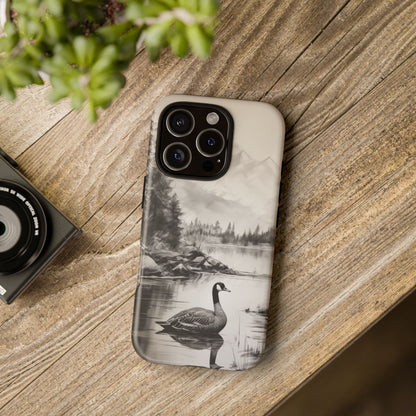 Canadian Goose Phone Case - Charcoal Sketch Design!