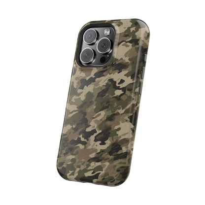 Classic Light Brown Camouflage – MagSafe iPhone Case with Rugged Elegance