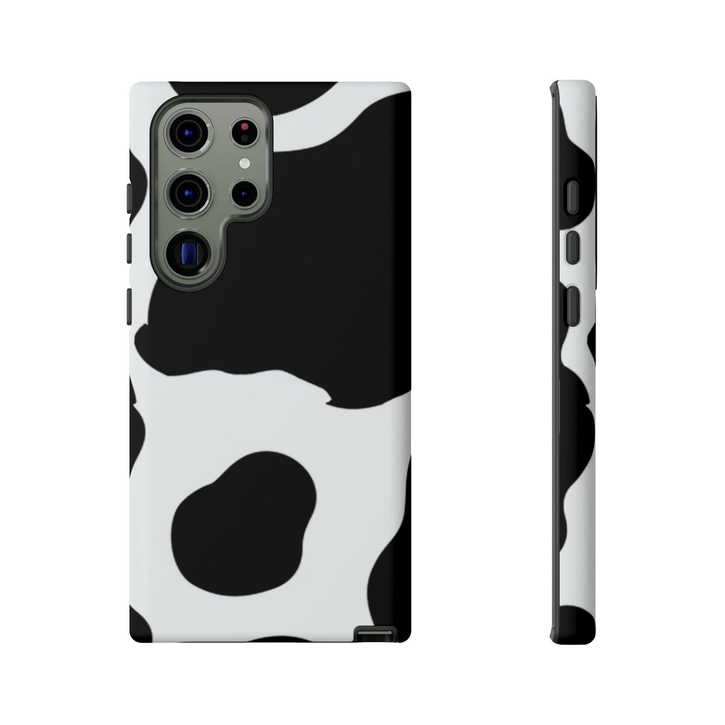 Bold Black and White Cow Print Tough Samsung Galaxy Case – Modern Animal Pattern with Dual-Layer Protection